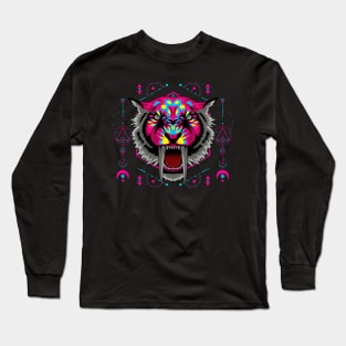 tiger saber tooth popart Long Sleeve T-Shirt